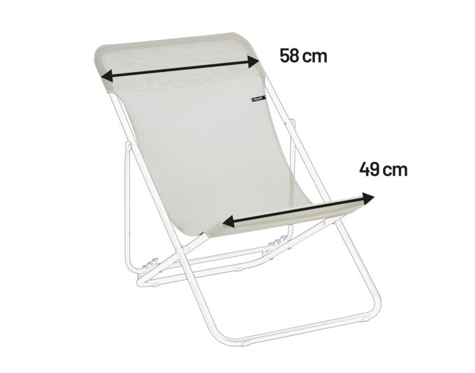 Beige Seigle Ersatzbezug für LAFUMA Maxi Transat Clip, ideal für Outdoor-Liegen, robust und wetterfest, 58 cm.