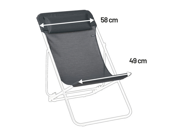 Ersatzbezugset für LAFUMA Maxi Transat Plus Clip in elegantem Grau, ideal für Outdoor-Liegestühle, robust und stilvoll.
