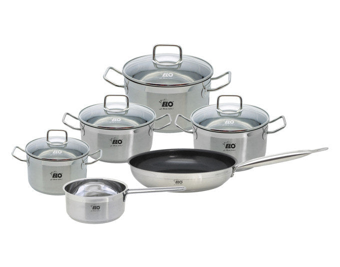 ELO Topfset Profi Duo Therm 6-teilig in Silber präsentiert im Onlineshop von KAQTU Design AG. Kochtopfset ist von ELO