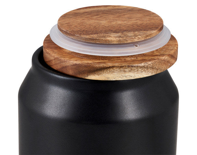 COLE&MASON Vorratsdose Hinxton Keramik klein 11x11x12.4 cm in Schwarz, Grau präsentiert im Onlineshop von KAQTU Design AG. Vorratsbehälter ist von COLE & MASON
