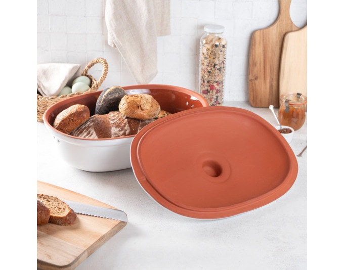 RÖMERTOPF Brottopf Maxi oval 6.5 l 40x28x20 cm weiss in Weiss präsentiert im Onlineshop von KAQTU Design AG. Brotkorb ist von RÖMERTOPF