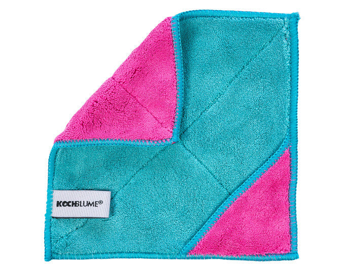 KOCHBLUME Microfasertuch 18x18 cm türkis-pink in Türkis, Blau, Pink, Rot präsentiert im Onlineshop von KAQTU Design AG. Reinigung & Wäsche ist von KOCHBLUME