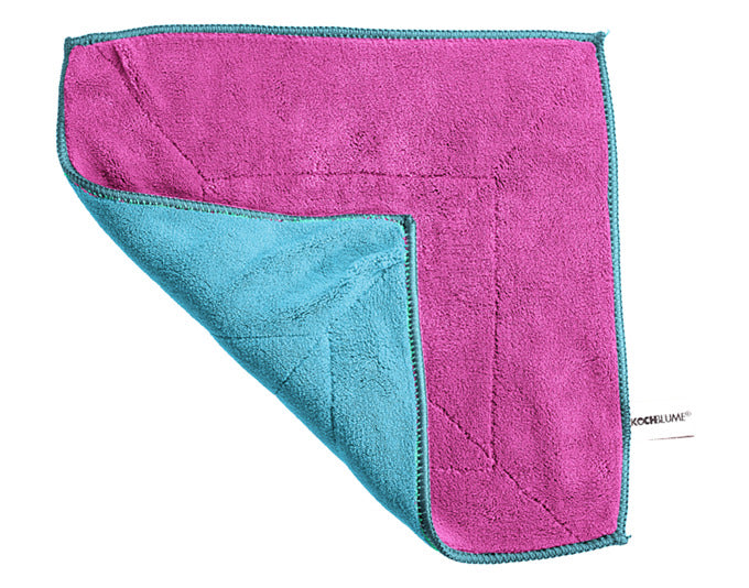 KOCHBLUME Microfasertuch 30x30 cm türkis-pink in präsentiert im Onlineshop von KAQTU Design AG. Reinigungsmittel ist von KOCHBLUME