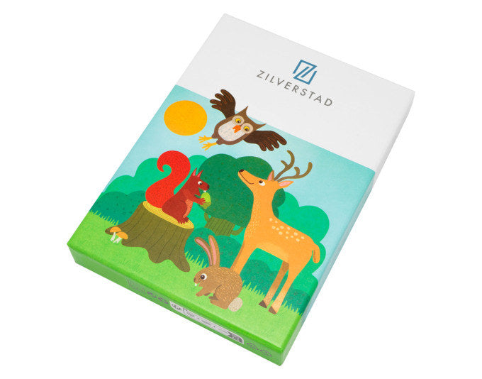 ZILVERSTAD Kinderbesteck Waldtiere 4-teilig in Silber präsentiert im Onlineshop von KAQTU Design AG. Kinderbesteck ist von ZILVERSTAD