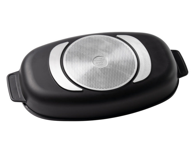 GASTROLUX Bräter EVO mit Glasdeckel Induktion 46x26x7 cm in präsentiert im Onlineshop von KAQTU Design AG. Topf ist von GASTROLUX