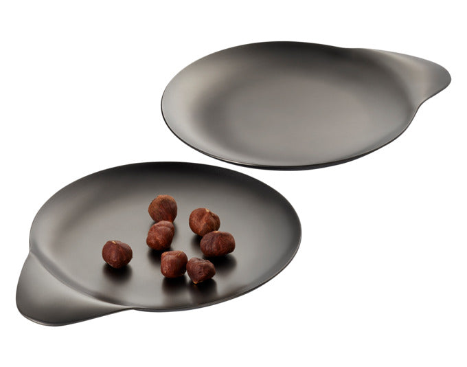 PHILIPPI Snacktablett Tip 2 Stück Inox schwarz matt 14x11.5x1 cm in präsentiert im Onlineshop von KAQTU Design AG. Tablett ist von PHILIPPI