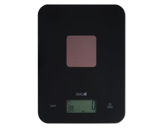 EVA Küchenwaage Solar digital Glas schwarz 15kg/1g 23x17x20cm