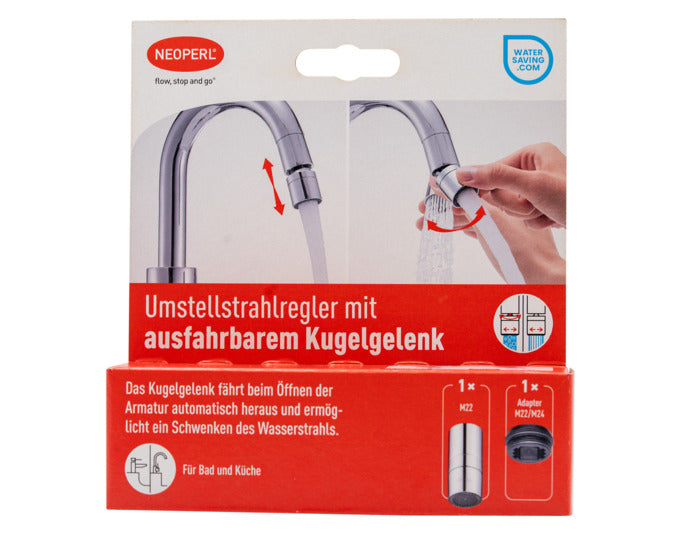 NEOPERL Mischdüse Umstellfunktion mit ausfahrbarem Kugelgelenk M22x1/M24x1 in präsentiert im Onlineshop von KAQTU Design AG. Küchenhelfer ist von NEOPERL