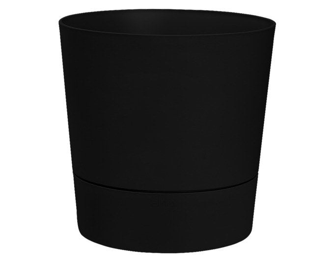 ELHO Pflanzengefäss Foss ø 35 cm in Schwarz, runde Form mit steinartiger Struktur, wasserdichte Ausführung für den Outdoor-Bereich.