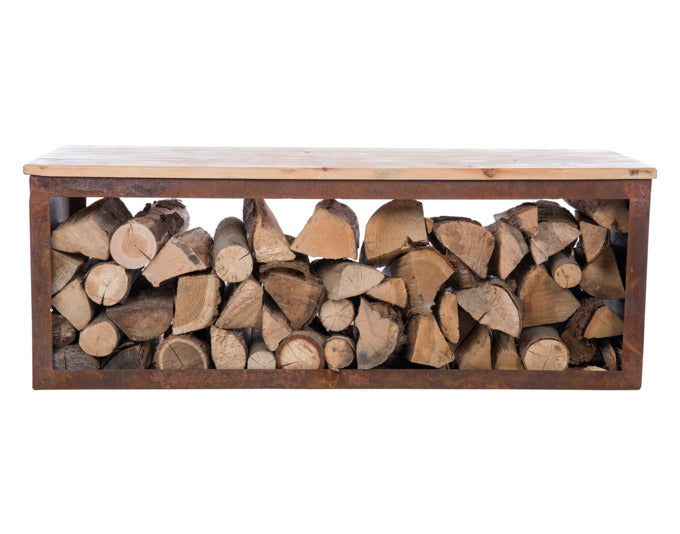 REDFIRE Holz-Aufbewahrungsbank Tyr 120 cm in präsentiert im Onlineshop von KAQTU Design AG. Feuerstelle ist von REDFIRE
