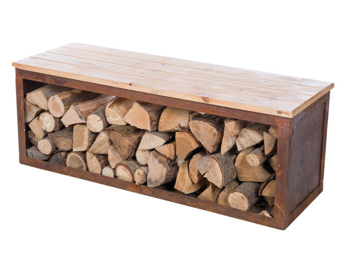 REDFIRE Holz-Aufbewahrungsbank Tyr 120 cm in präsentiert im Onlineshop von KAQTU Design AG. Feuerstelle ist von REDFIRE