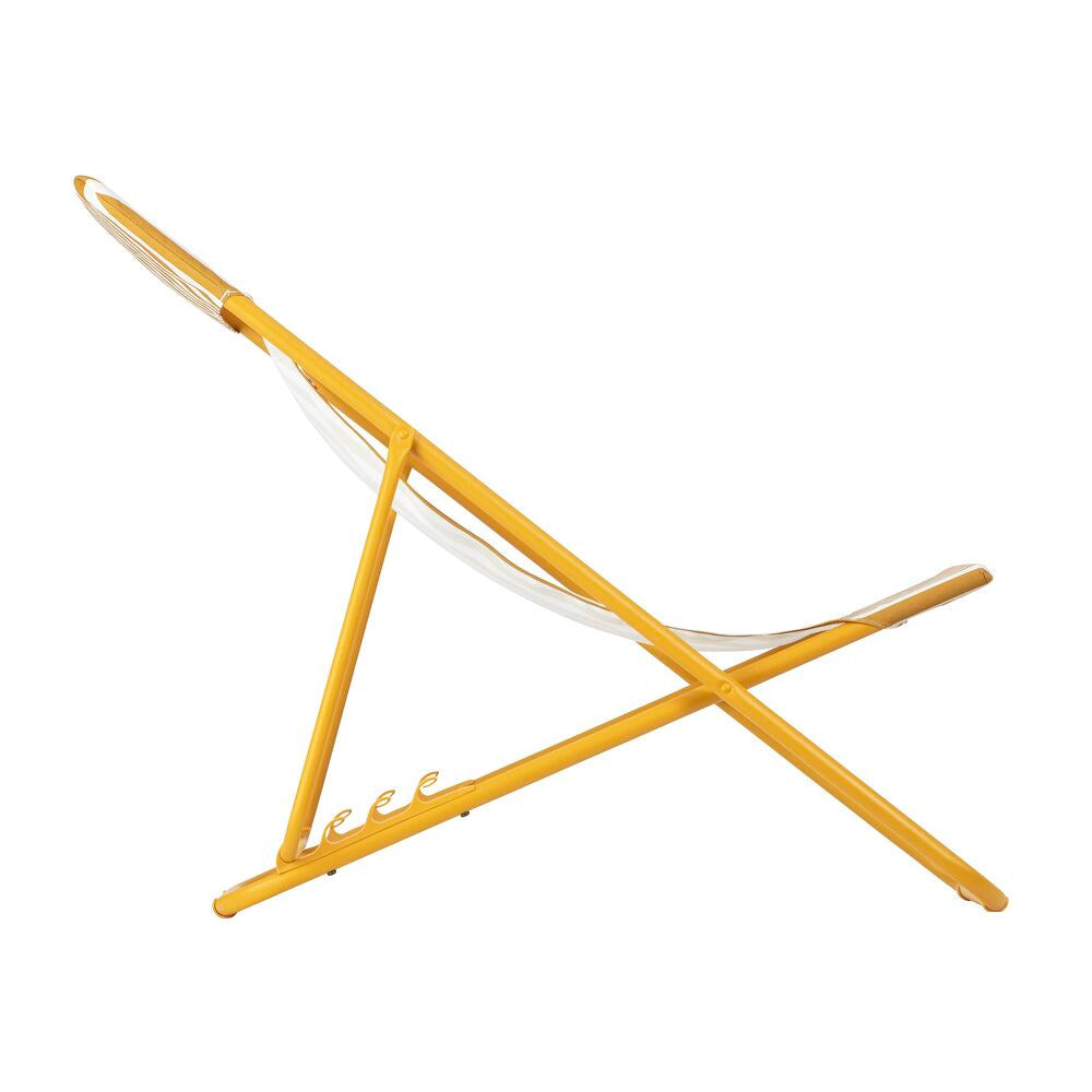 LAFUMA Sessel Maxi Transat Rayure miel in Gelb, Weiss präsentiert im Onlineshop von KAQTU Design AG. Liegestuhl ist von LAFUMA