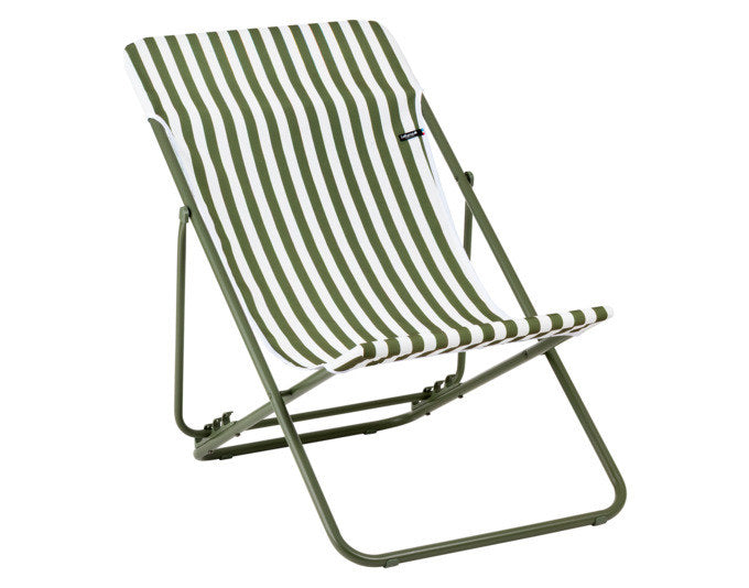 LAFUMA Sessel Maxi Transat Rayure moss in Grün, Weiss präsentiert im Onlineshop von KAQTU Design AG. Liegestuhl ist von LAFUMA