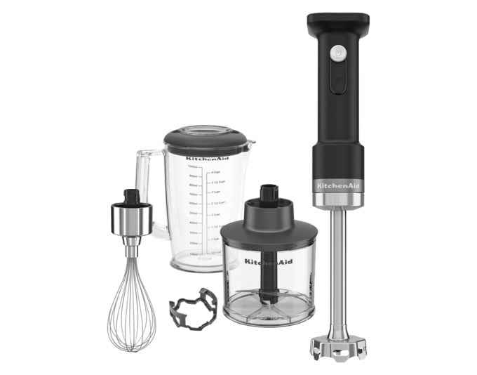 KITCHENAID Stabmixer kabellos mit Zubehör exkl. Akku schwarz matt in präsentiert im Onlineshop von KAQTU Design AG. Küchengerät ist von KITCHEN AID