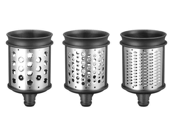 KITCHENAID Trommelset 3-teilig Raspel-/Reibenpaket in präsentiert im Onlineshop von KAQTU Design AG. Küchengerät ist von KITCHEN AID