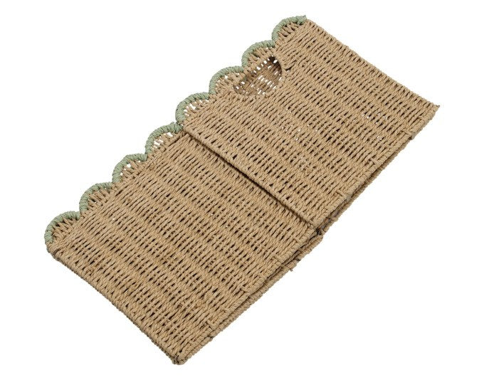 ZELLER PRESENT Aufbewahrungskorb aus geflochtenem Bambus und Polyester in Natur und Braun, quadratische Form, 30x30x30 cm.