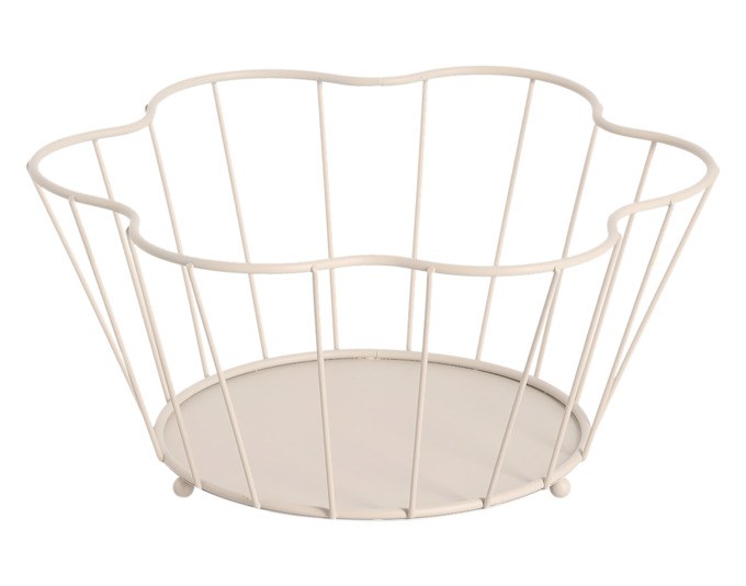 Fruchtschale aus Metall in Beige mit den Massen 30x27x14 cm, offene Schalenform zur Aufbewahrung von Obst, Hersteller ZELLER PRESENT.