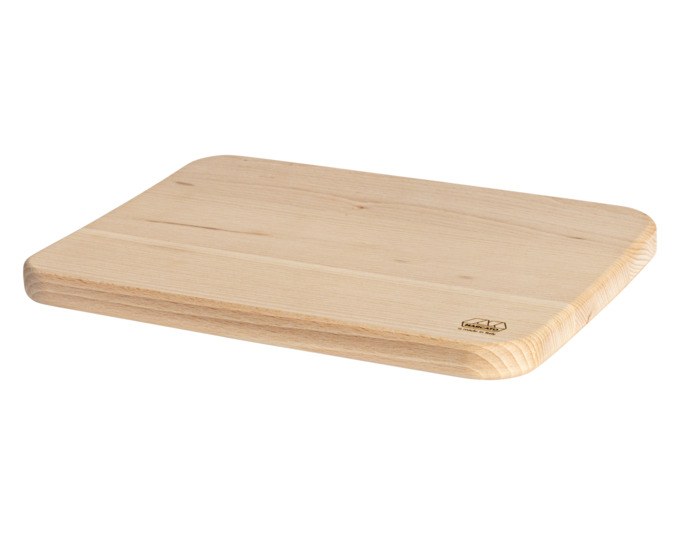 Braunes Buchenholz-Schneidbrett von MARCATO, Modell M Classic, rechteckige Form, Masse 30x22x2.5 cm, auf weissem Hintergrund.