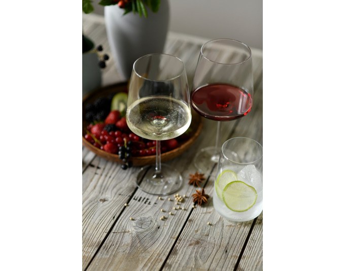Zwei transparente Rotweingläser aus Tritan-Protect Kristallglas mit dünnwandiger, schlanker Kelchform, ZWIESEL GLAS Vivid Senses 140.