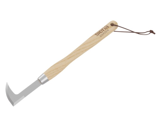 Fugenkratzer SIENA GARDEN Isyplant mit Gerätekopf aus Edelstahl und Stiel aus Eschenholz, Länge 42 cm, zum Reinigen von Fugen zwischen Platten und Wegen.