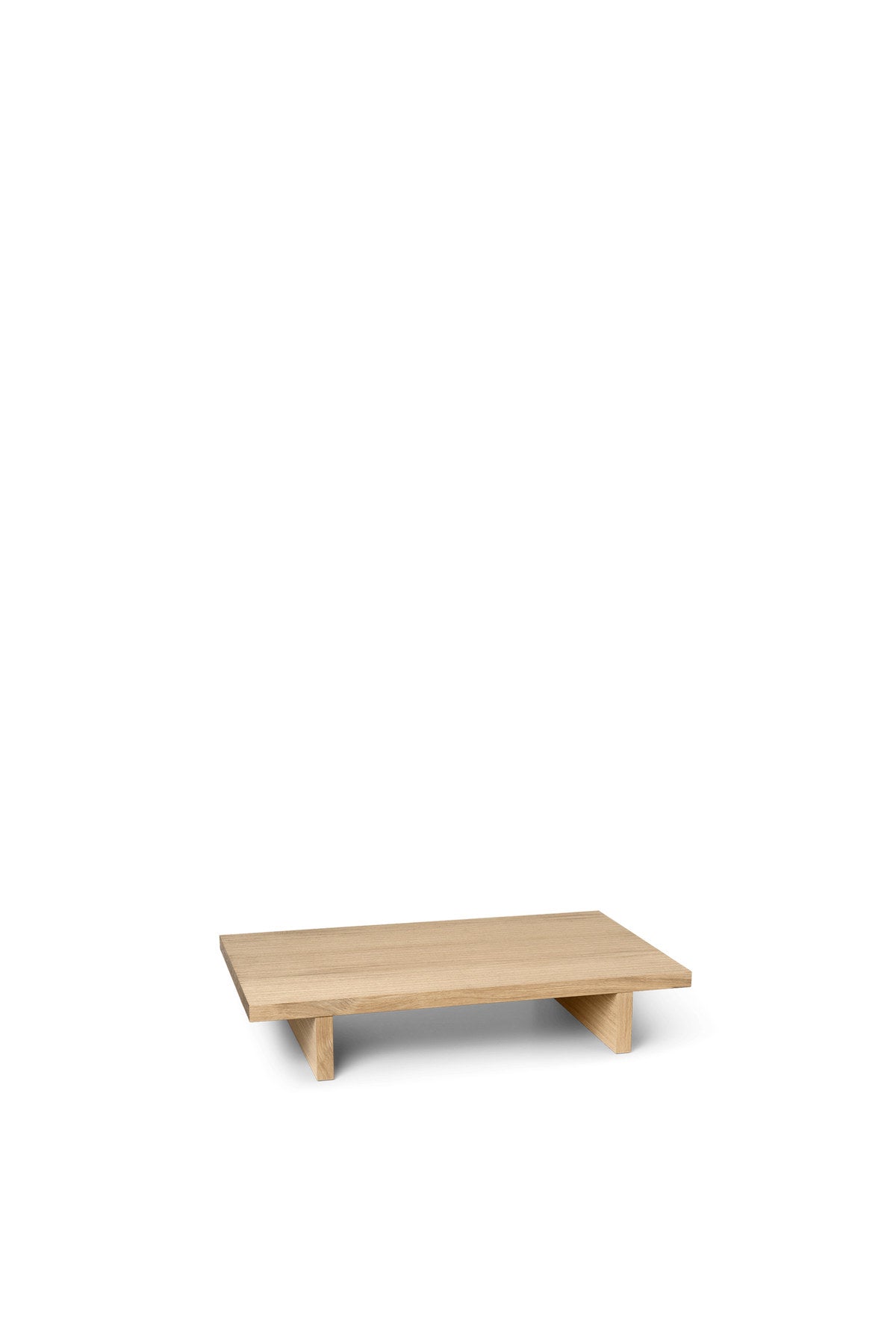 Niedriger Couchtisch Kona Low Table aus Eichenfurnier in dunkler Beize, rechteckige Platte