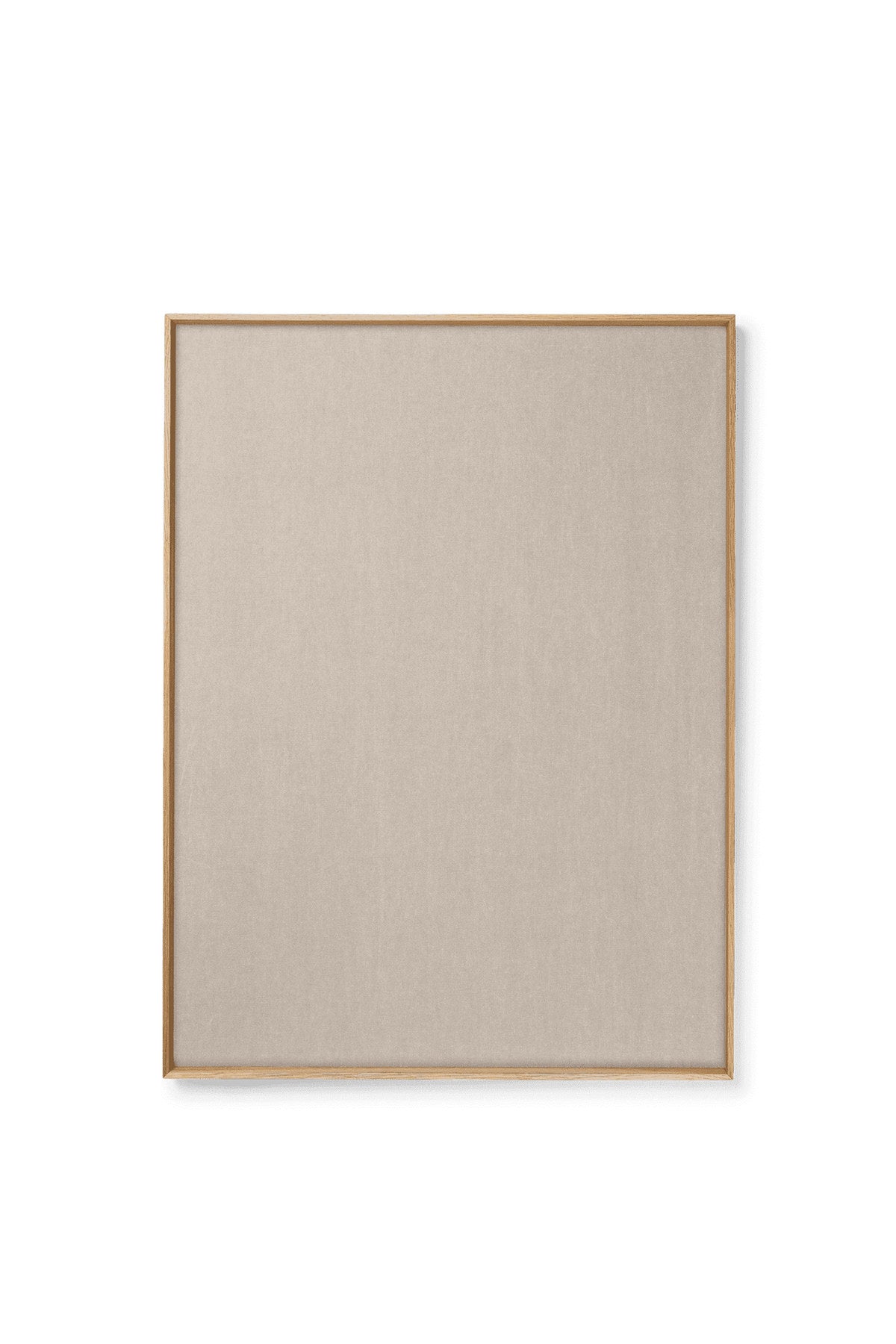 Scenery Pinnwand von Ferm Living mit Rahmen aus massivem Natureichenholz und Oberfläche aus beigem Baumwollleinen, schlichtes, natürliches Design
