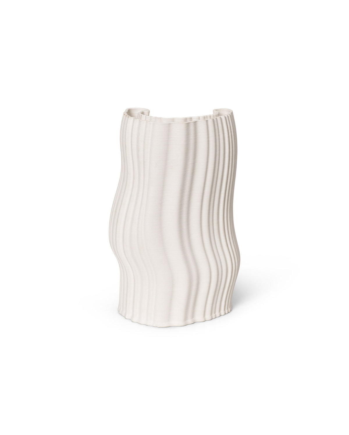 Moire Vase in Off-White präsentiert im Onlineshop von KAQTU Design AG. Vase ist von Ferm Living
