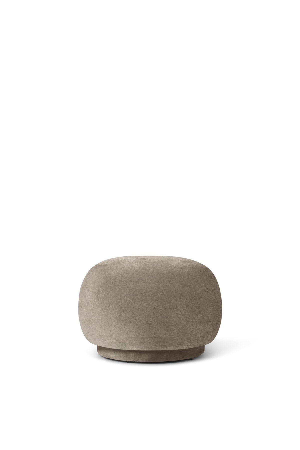 Runder Pouf Rico von Ferm Living mit weich wirkendem Bezug aus Bouclé-Stoff