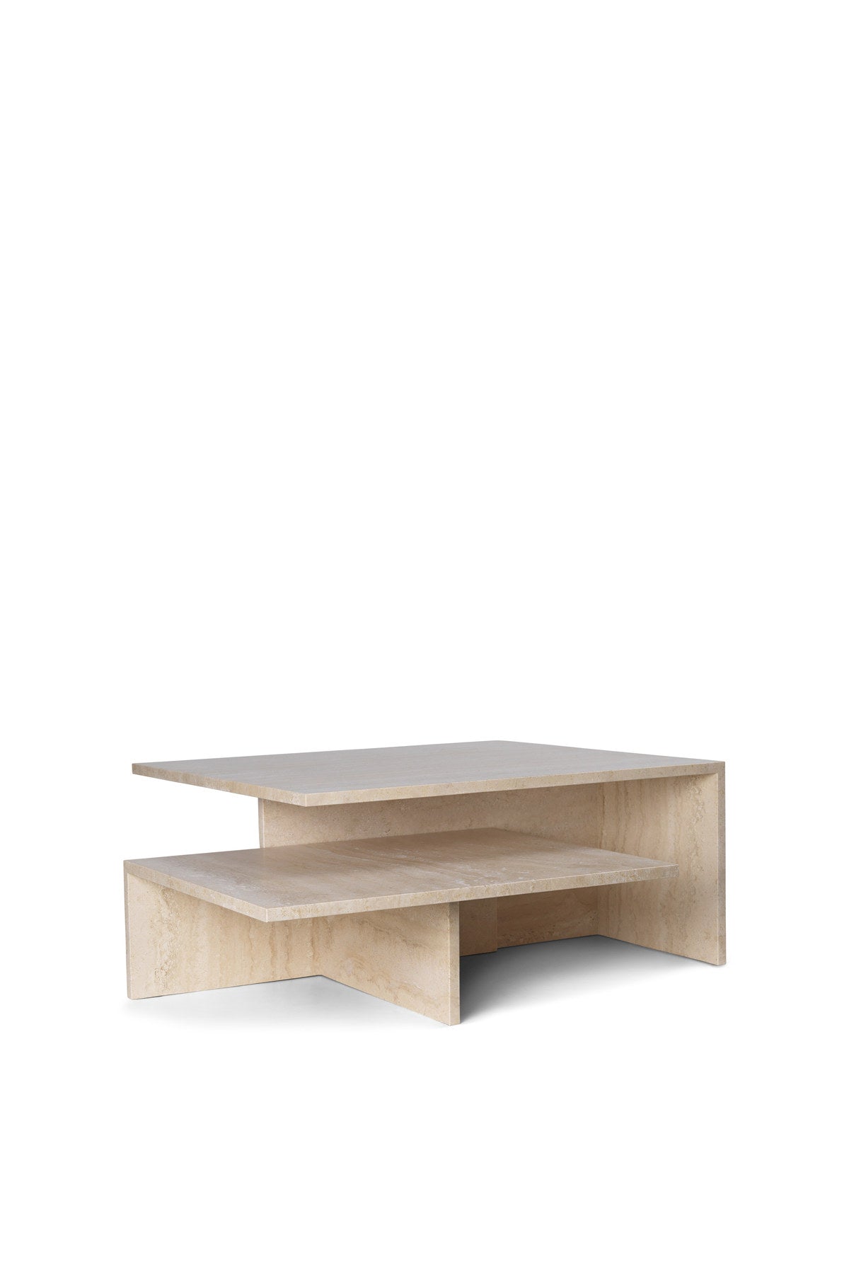 Distinct Grande Duo Tische in Travertin präsentiert im Onlineshop von KAQTU Design AG. Couchtisch ist von Ferm Living