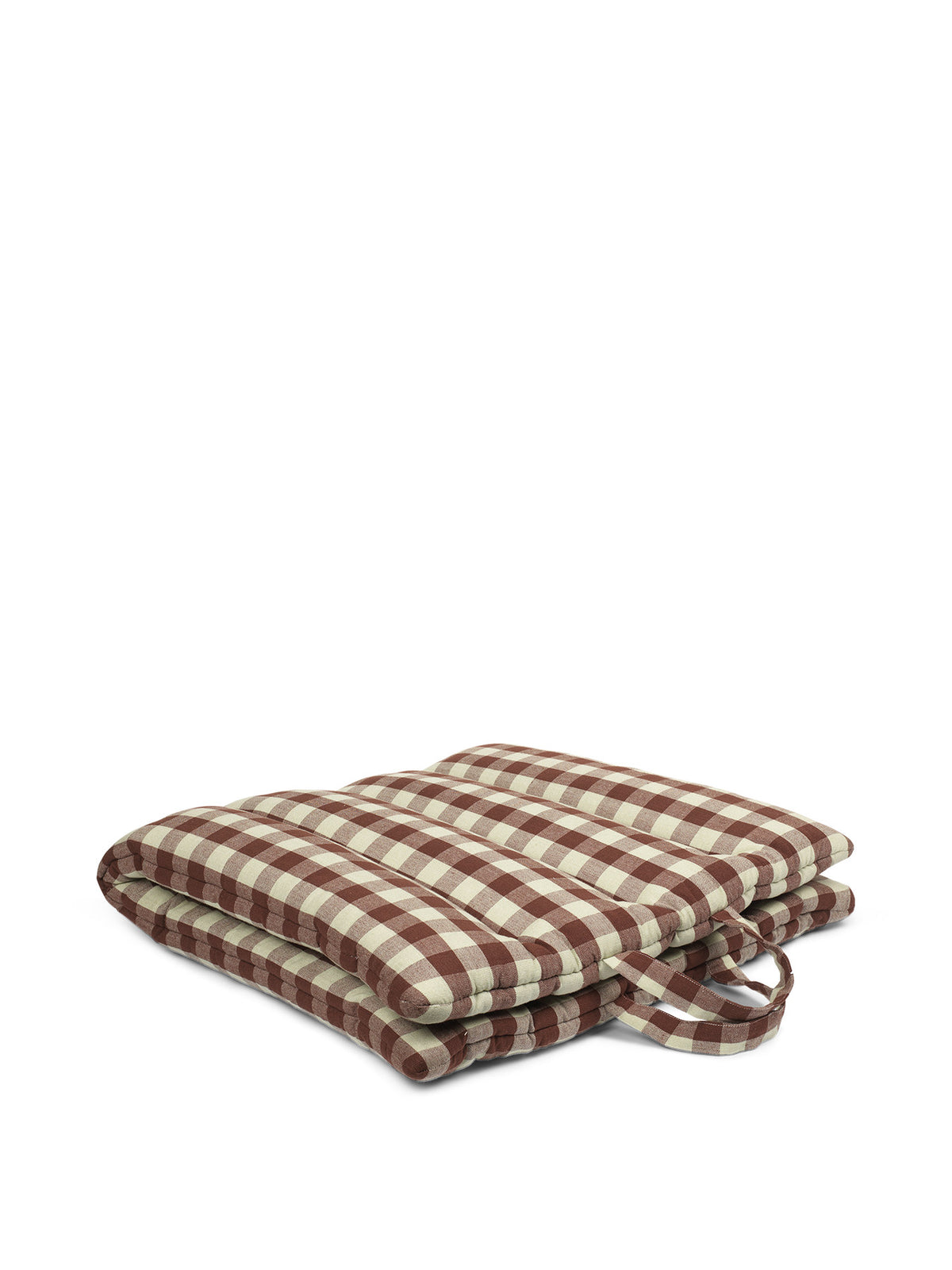 Bothy Check Folding Mat in Cinnamon/Green präsentiert im Onlineshop von KAQTU Design AG. Sitzpolster ist von Ferm Living