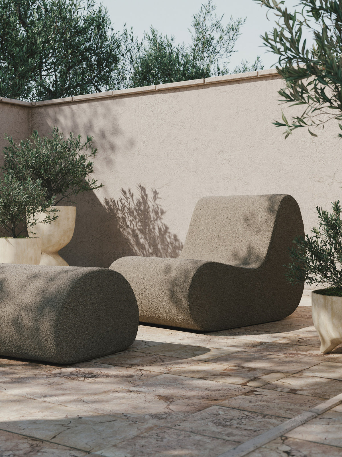 Rouli Center Module Pure Bouclé in Sand präsentiert im Onlineshop von KAQTU Design AG. Outdoor-Sessel ist von Ferm Living