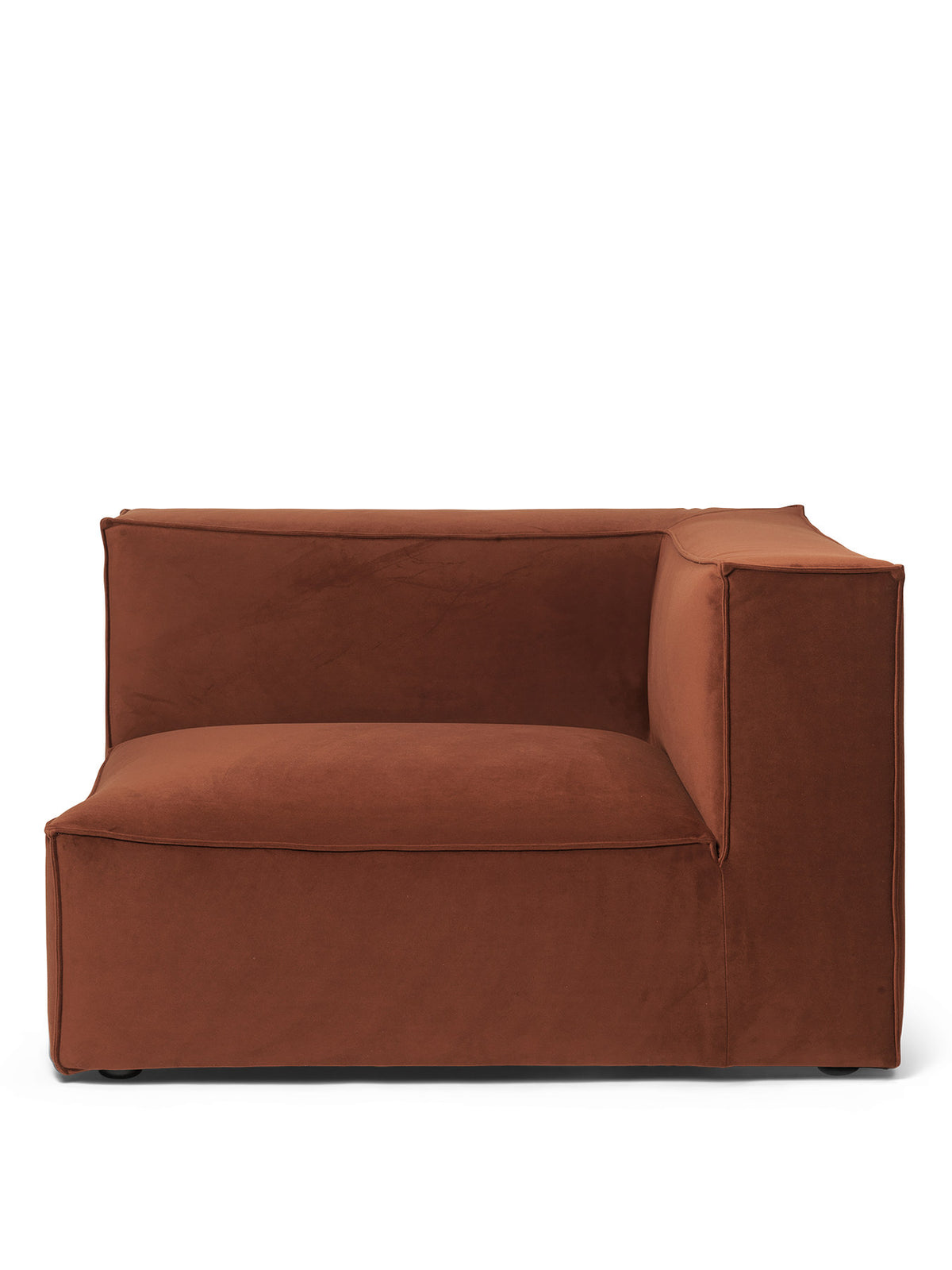 Modulares Sofa Catena Armlehne klein links von Ferm Living mit weich gerundeter, gesteppter Form