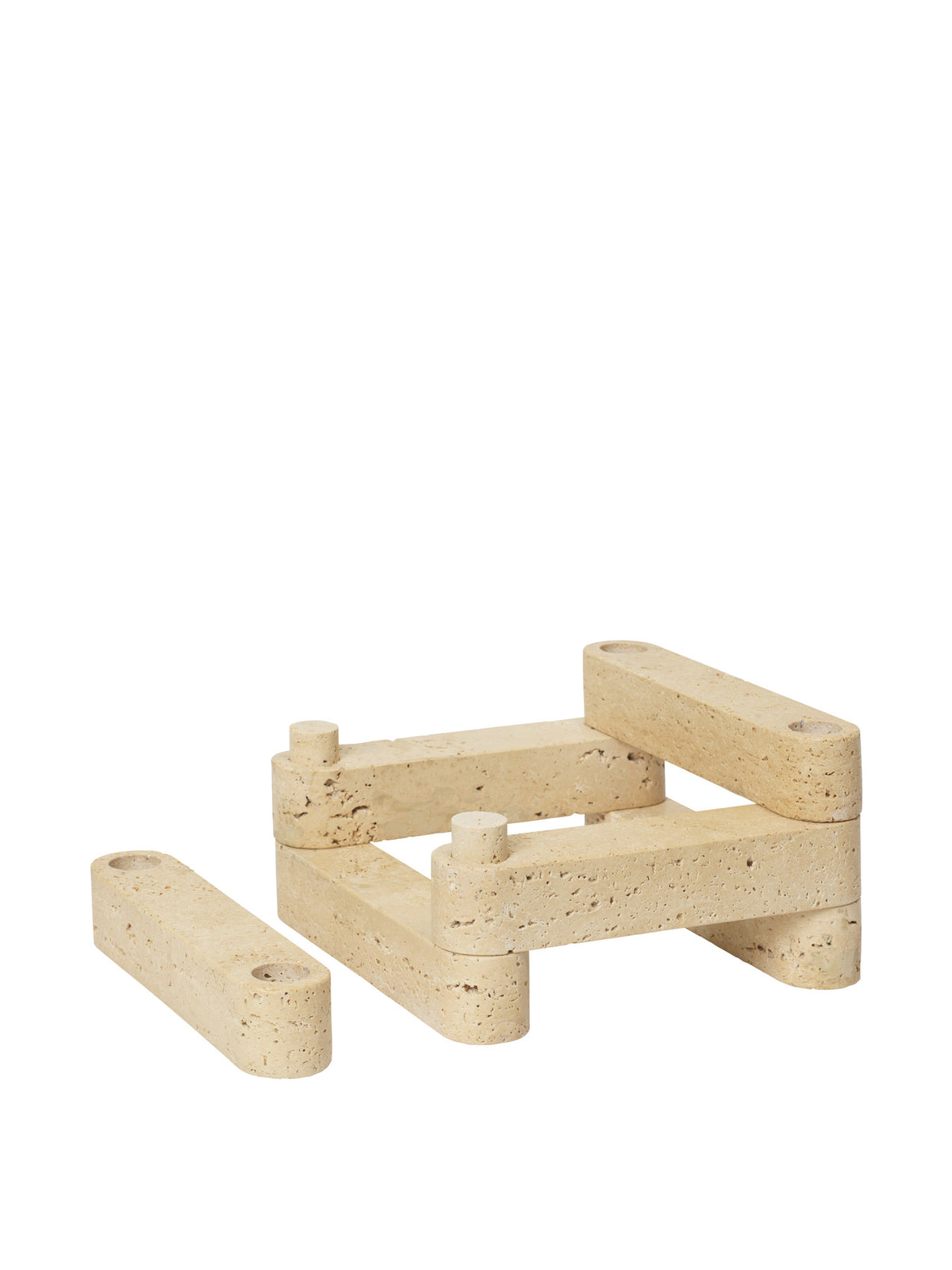 Newel Modular Kerzenhalteset in Travertin präsentiert im Onlineshop von KAQTU Design AG. Kerzenständer ist von Ferm Living