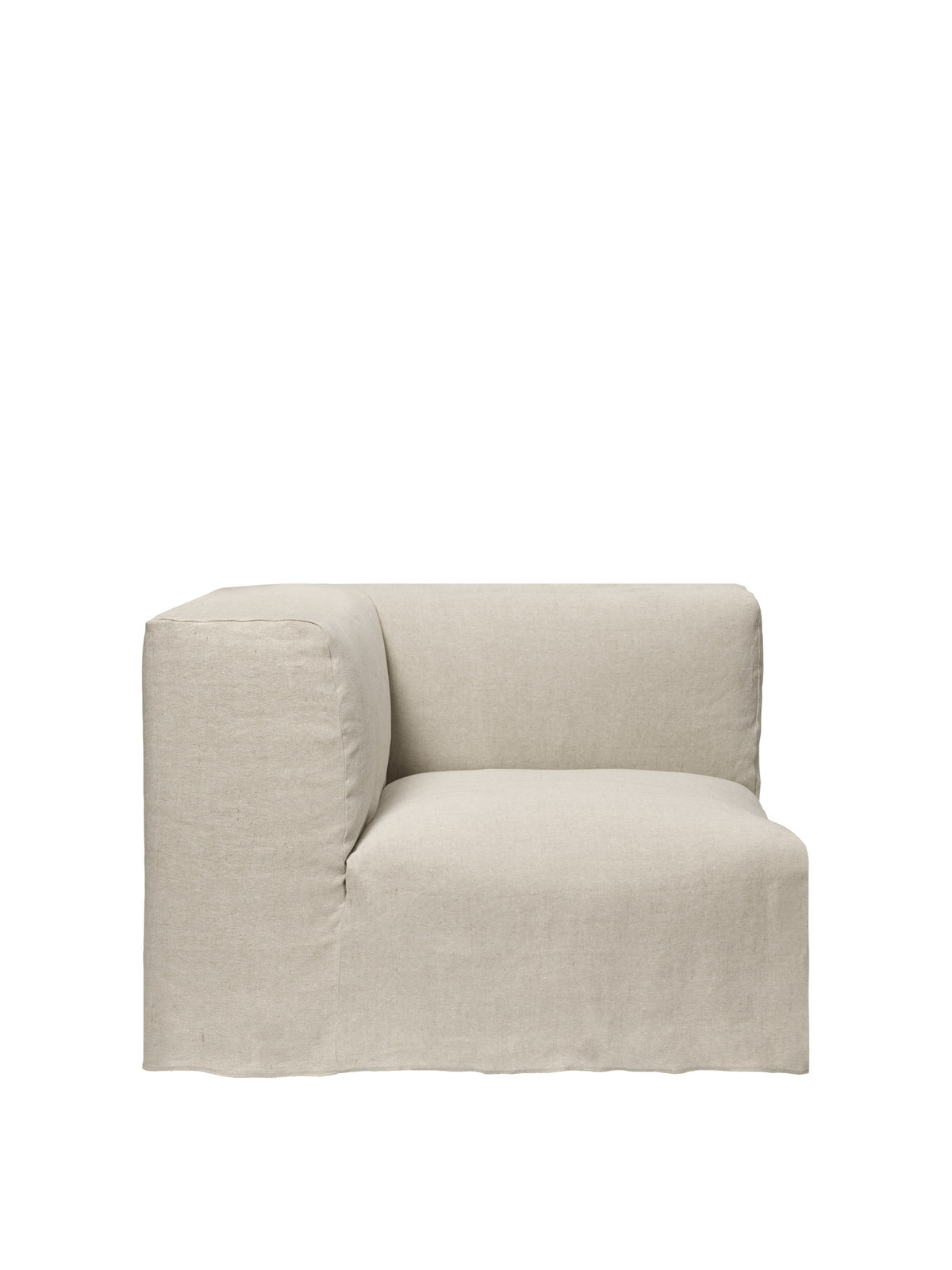 Catena Verbindungsecke, modulares Sofa mit gerundeter Form und Absteppnähten, Stoffbezug