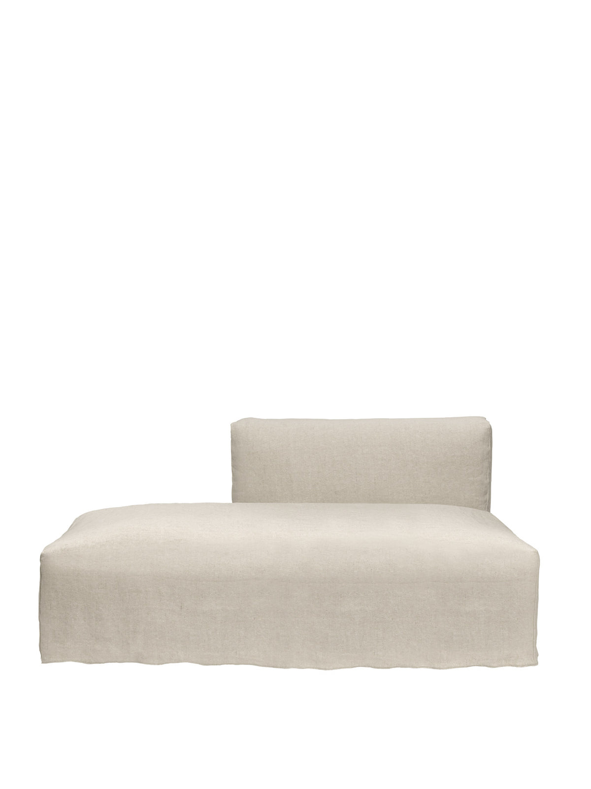 Modulares Sofa Catena Open End links, niedrig, mit weichen Rundungen und Absteppnähten
