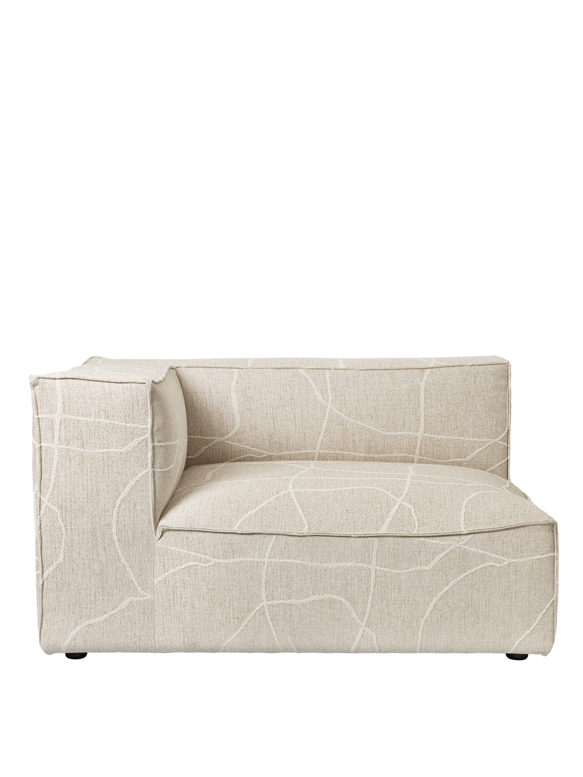 Modulares Sofa Catena mit Armlehne links, weich gerundete niedrige Form, gepolsterter Stoffbezug