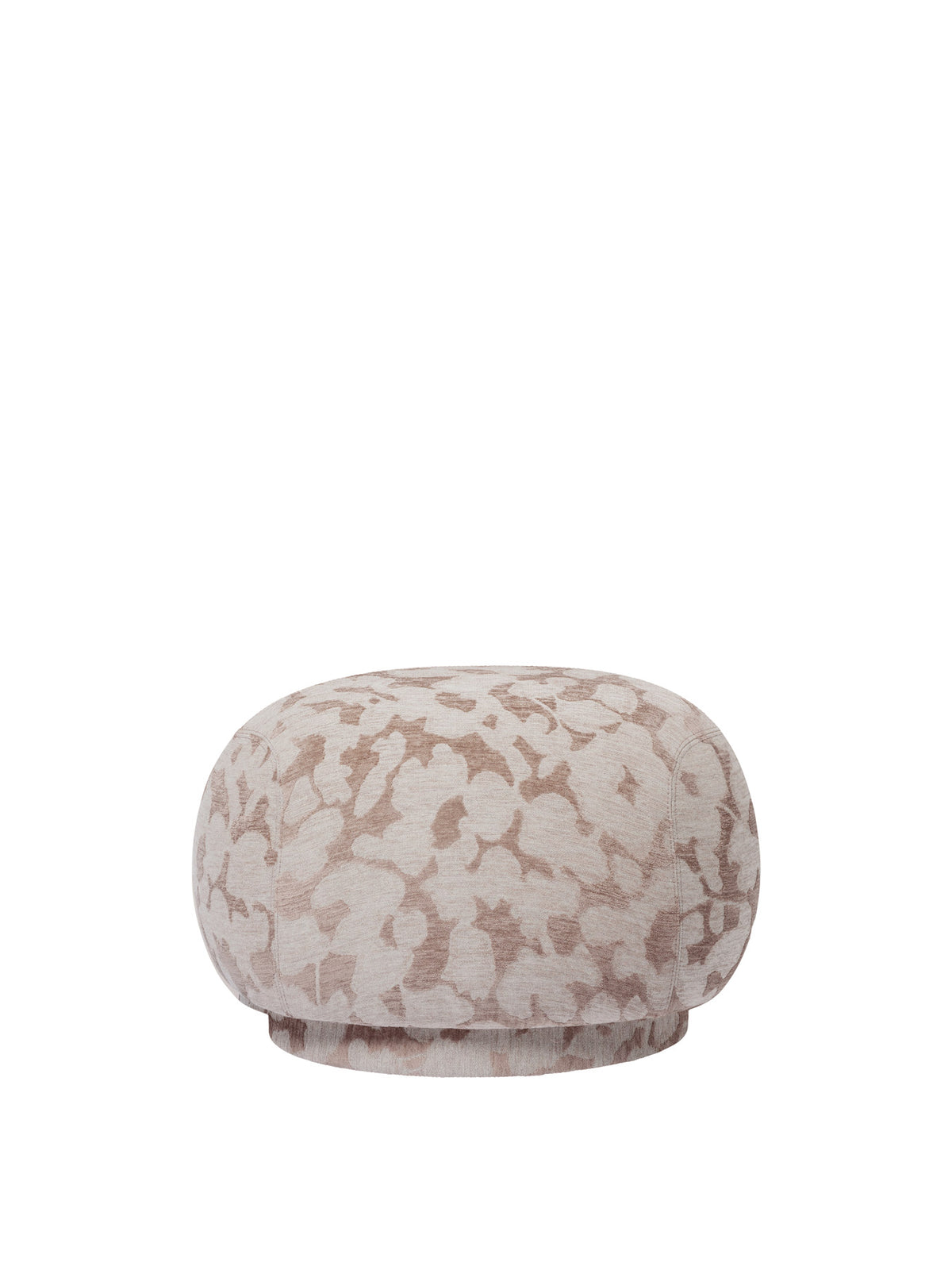 Runder Pouf Rico von Ferm Living mit weich wirkendem Bezug aus Bouclé-Stoff