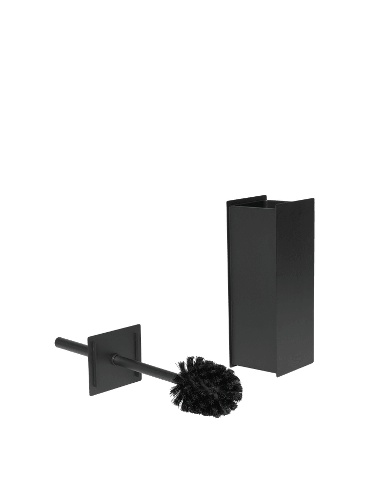 Schlichte und moderne Toilettenbürste Sama von Ferm Living in elegantem Schwarz, perfekt für ein zeitgemäßes Badezimmerdesign.