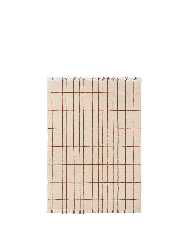 Eleganter Sen Teppich in Parchment/Chestnut, 140 x 200 cm, von Ferm Living, ideal für stilvolle Wohnräume.