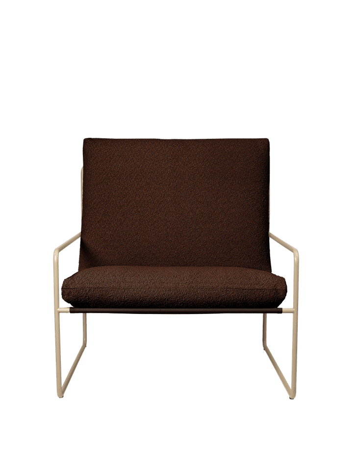 Stilvolles Desert 1 Sitzer Loungesofa von Ferm Living in warmem Cashmere/Chestnut, perfekt für gemütliche Stunden in jedem modernen Zuhause.