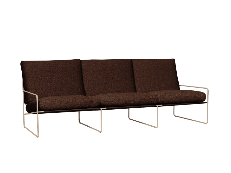 Elegantes Desert 3 Sitzer Loungesofa in Cashmere/Chestnut von Ferm Living, ideal für stilvolle Wohnräume und entspannte Stunden.