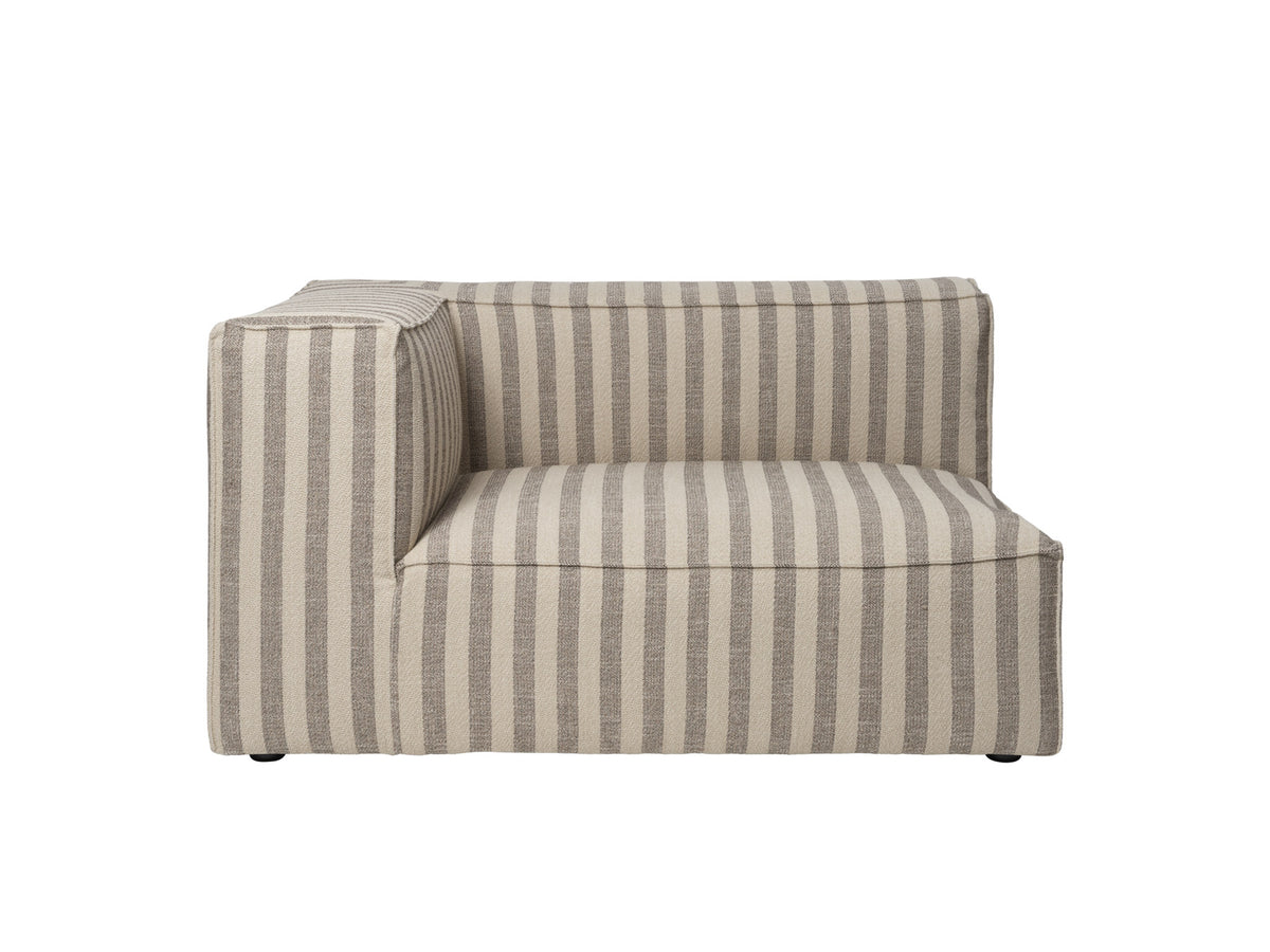 Modulares Sofa Catena mit Armlehne links, weich gerundete niedrige Form, gepolsterter Stoffbezug