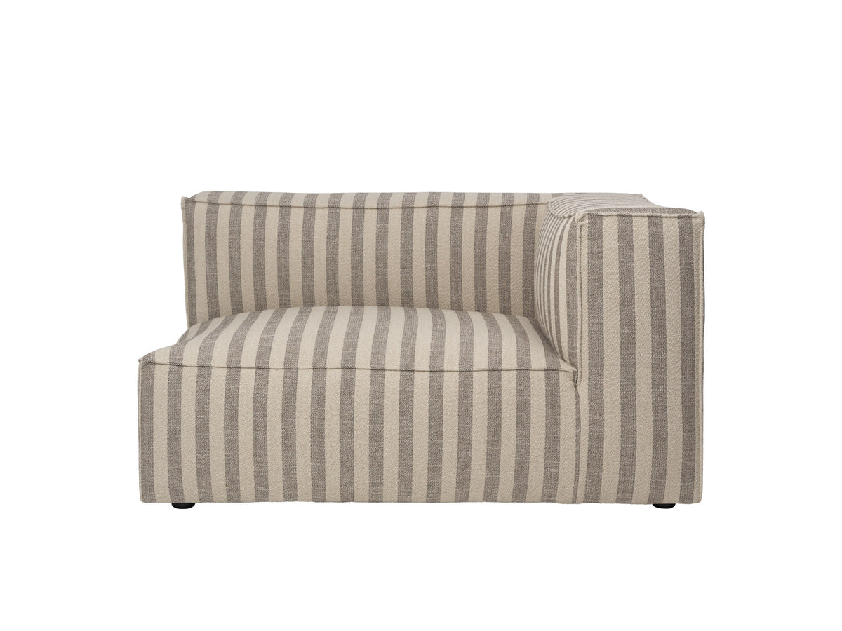 Sofa-Modul Catena von Ferm Living mit rechter Armlehne, runde Form, Absteppnähte, Stoffbezug