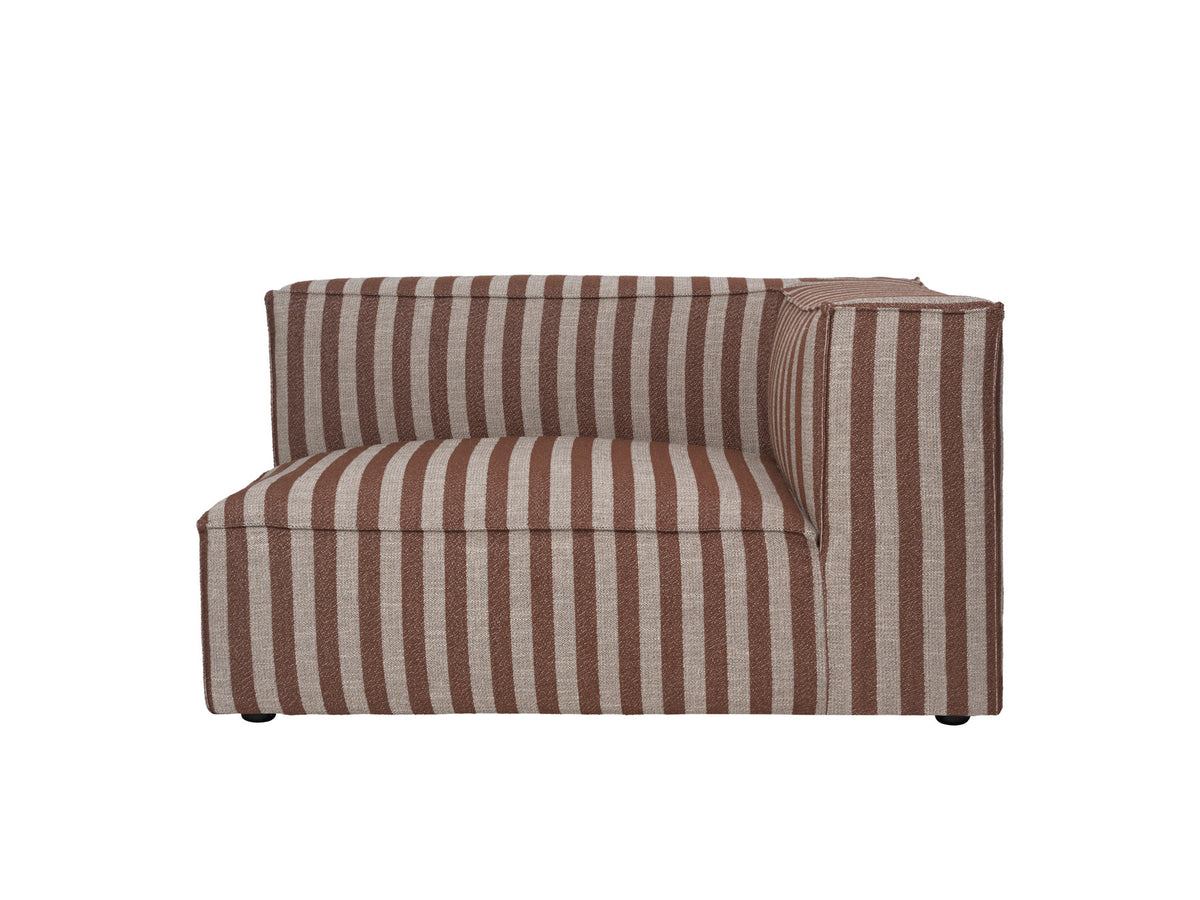 Sofa-Modul Catena von Ferm Living mit rechter Armlehne, runde Form, Absteppnähte, Stoffbezug
