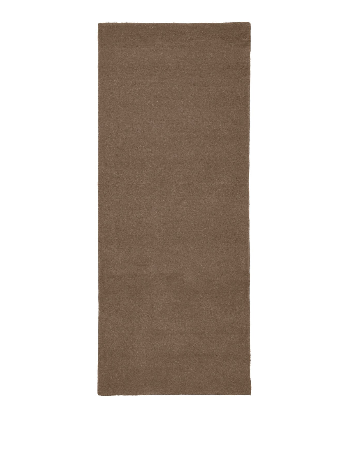 Getufteter Läufer von Ferm Living in Rotbraun, Vorderseite aus neuseeländischer Wolle, Rückseite aus Baumwolle, Format 80 x 200 cm.