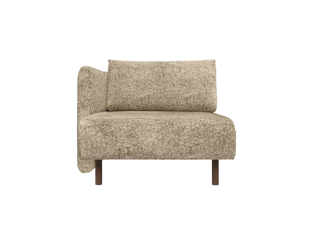 Dase Chaiselongue L in Poppy Velvet Samt, Farbe Butter/Black, mit gepolsterter Rückenlehne und wahlweise Massivholz- oder gepolsterten Beinen.