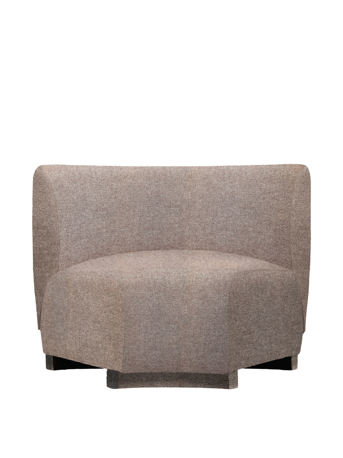 Ecksofa Rico Ecke 45 von Ferm Living in Kaffee, Bezug aus Schurwolle und Flachs, geschwungene Silhouette, verstellbare Füsse.