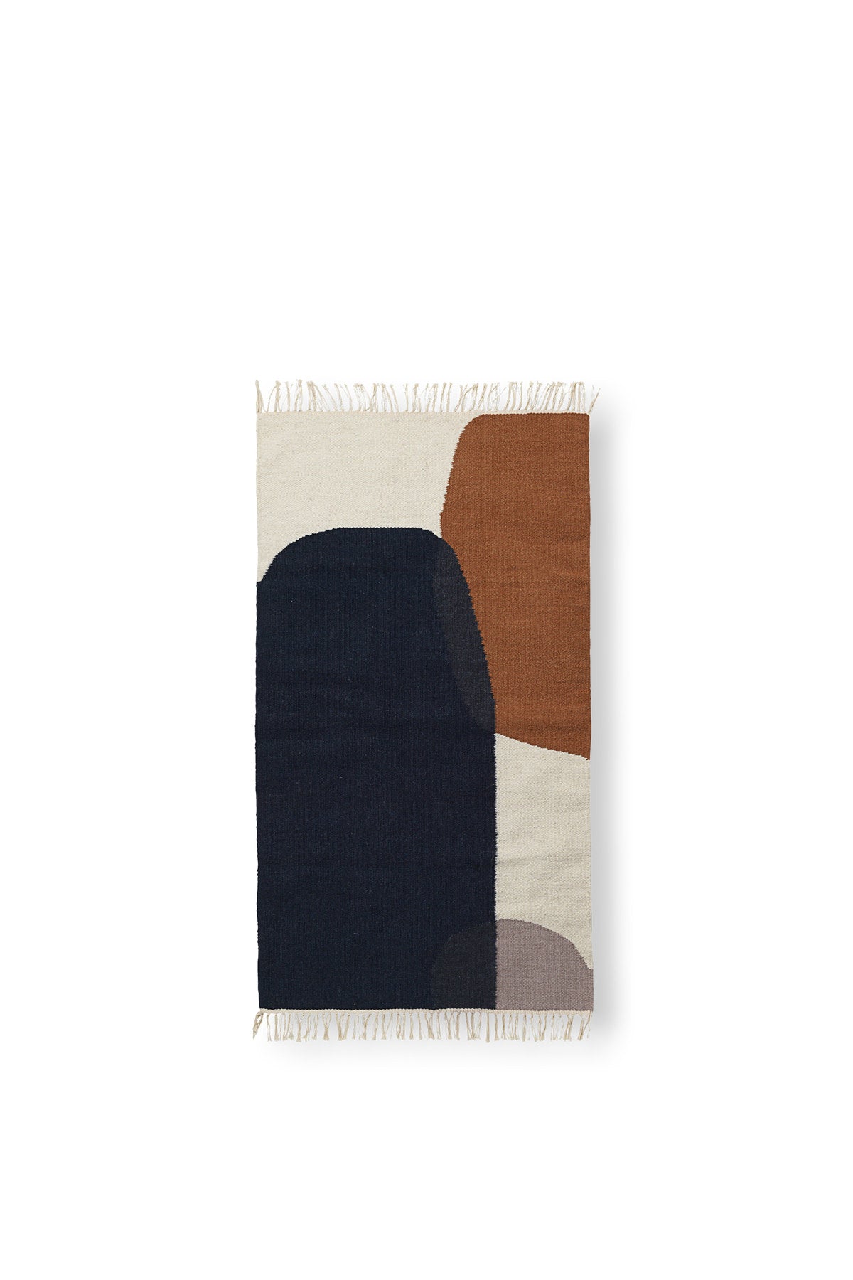Kelim Teppich Klein von Ferm Living in Mehrfarbig, handgewoben aus Wolle und Baumwolle, mit traditionellem Kelim-Muster und grober Webstruktur.