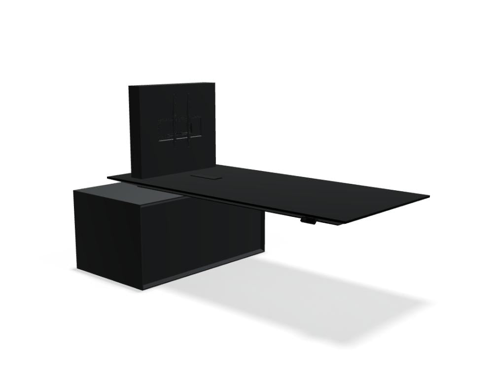 Gravity GAV10 - Multimedia-Station in Furnier Amerkian. Nussbaum präsentiert im Onlineshop von KAQTU Design AG. Konferenztisch ist von Mdd