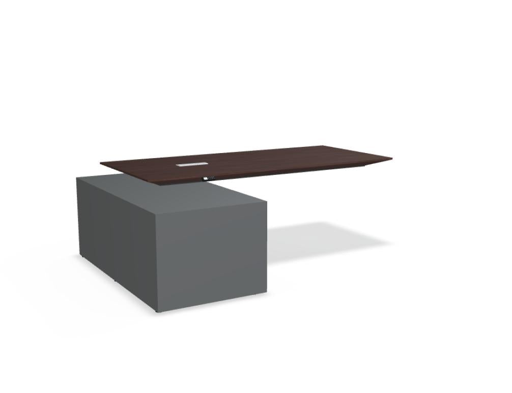 Gravity GAV1L - Chefschreibtisch mit Höhenverstellung in Furnier Amerkian. Nussbaum präsentiert im Onlineshop von KAQTU Design AG. Schreibtisch ist von Mdd